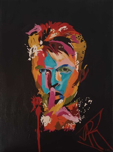 Painting titled "Bowie Pop Art IX 47…" by Nark Aymerich, Original Artwork, Oil