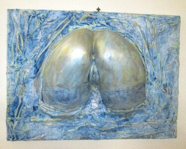 Skulptur mit dem Titel "L'invito segreto" von Riccardo Afelios, Original-Kunstwerk, Kreide Auf Keilrahmen aus Holz montiert