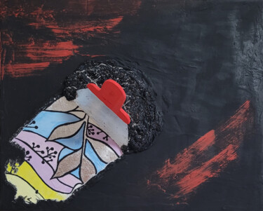 Картина под названием "Pastel-Toned Leaves…" - Наталья Поповцева, Подлинное произведение искусства, Акрил