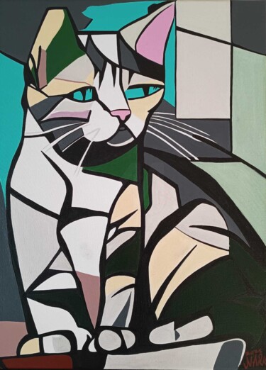 "Feline Calm 30x40 1…" başlıklı Tablo Nark Aymerich tarafından, Orijinal sanat, Akrilik
