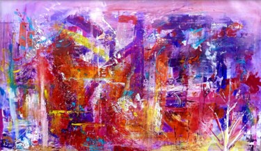 Painting titled "Абстрактна картина…" by Yuliya Martynenko, Original Artwork, Acrylic Mounted on Wood Stretcher frame