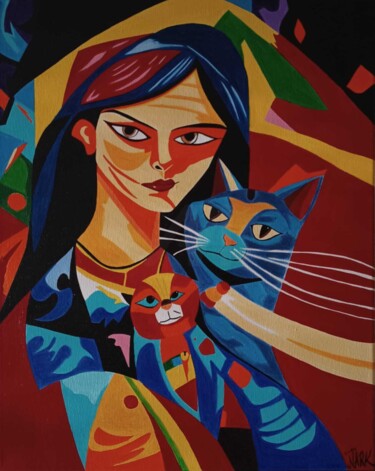 "Feline Passion 40x5…" başlıklı Tablo Nark Aymerich tarafından, Orijinal sanat, Akrilik
