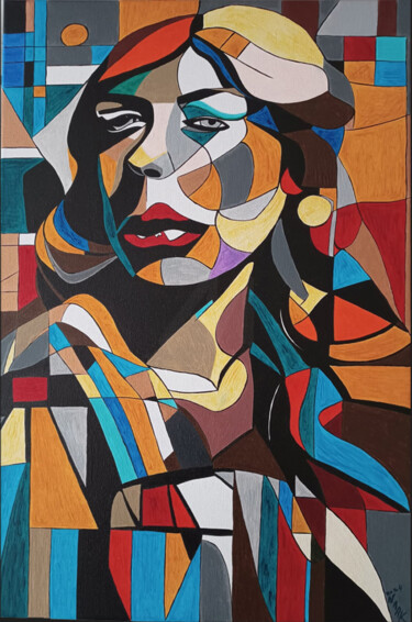 Peinture intitulée "Multicolored Woman…" par Nark Aymerich, Œuvre d'art originale, Acrylique