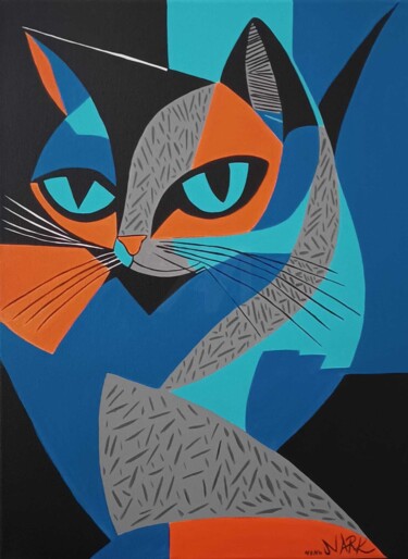"Mystical Cat 30x40…" başlıklı Tablo Nark Aymerich tarafından, Orijinal sanat, Akrilik
