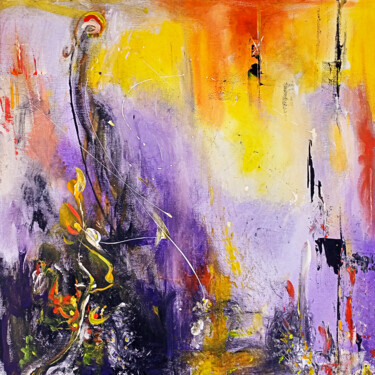 Painting titled "Абстрактна картина…" by Yuliya Martynenko, Original Artwork, Acrylic Mounted on Other rigid panel