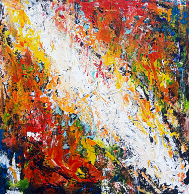 Painting titled "Абстрактна текстурн…" by Yuliya Martynenko, Original Artwork, Acrylic Mounted on Other rigid panel