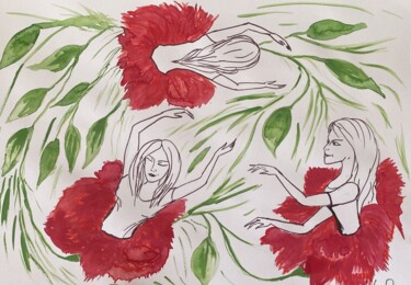 "Femininity" başlıklı Tablo Valeria Pogliani (V.P.) tarafından, Orijinal sanat, Suluboya