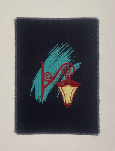 "Night Radiance" başlıklı Tekstil Sanatı Mariana Ivanova tarafından, Orijinal sanat, Nakış Ahşap Sedye çerçevesi üzerine mon…