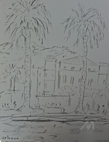 Dessin intitulée "Ile rousse" par Roberto Urbano, Œuvre d'art originale, Fusain