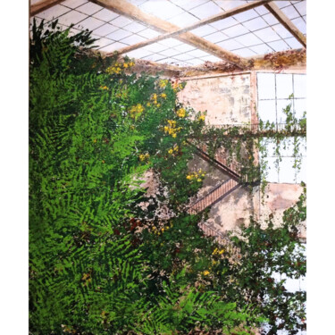 Malerei mit dem Titel "Serre Tropical" von Annatte Pasquier, Original-Kunstwerk, Acryl Auf Keilrahmen aus Holz montiert