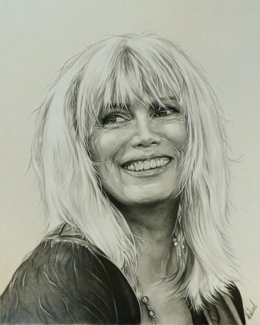 "Portrait d'Emmylou…" başlıklı Resim Aurélie Nativel tarafından, Orijinal sanat, Mum boya