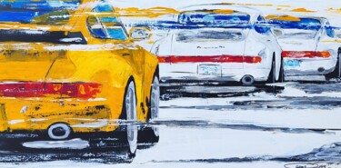 Painting titled "Porsche "Adrenalin…" by Sepp Wörle, Original Artwork, Acrylic Mounted on Wood Stretcher frame