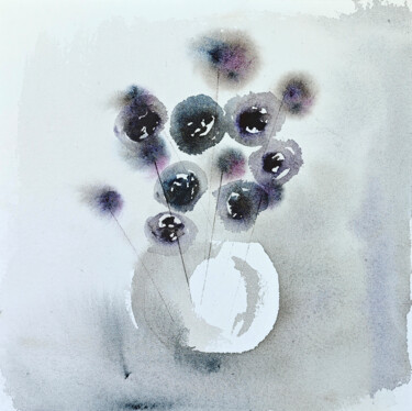 Painting titled "Abstract Dandelion…" by Tani Soul, Original Artwork, Watercolor