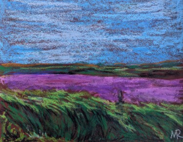 Drawing titled "Color Fields. Purple" by Mava Ra, Original Artwork, Pastel