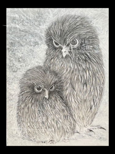 "Musical Call" başlıklı Resim Asgiri Seneviratne tarafından, Orijinal sanat, Karakalem Ahşap Sedye çerçevesi üzerine monte e…