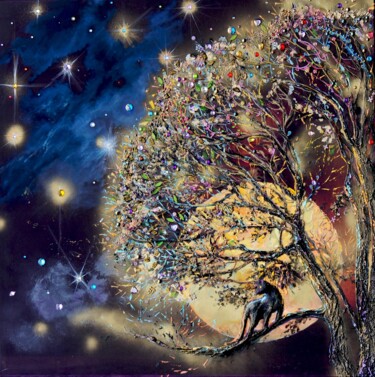 "🌌✨ "Keeper of Light…" başlıklı Tablo Olena Rudnieva (RUDNIVA) tarafından, Orijinal sanat, Petrol