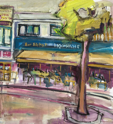 Painting titled "Place Hoche 1" by Jean-François Groisy, Original Artwork, Gouache