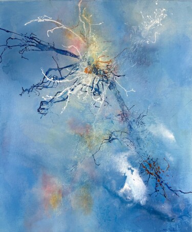 Ζωγραφική με τίτλο "Arborescence IV" από Sandrine Belmont, Αυθεντικά έργα τέχνης, Ακρυλικό Τοποθετήθηκε στο Ξύλινο φορείο σκ…