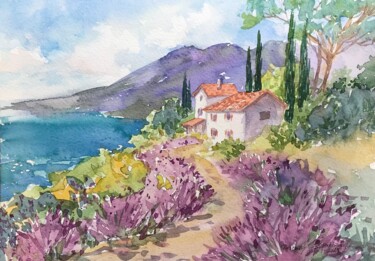 Peinture intitulée "Tuscany" par Anastasia Mukhina Anamustudio, Œuvre d'art originale, Aquarelle