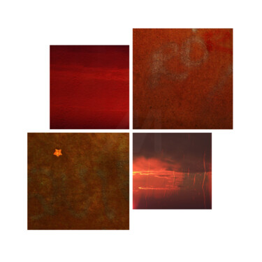 Arts numériques intitulée "PUZZLE ROUGE" par Evelyne Chevallier, Œuvre d'art originale, Collage numérique