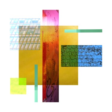 Arts numériques intitulée "YELLOW PUZZLE" par Evelyne Chevallier, Œuvre d'art originale, Collage numérique