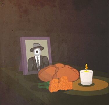 数字艺术 标题为“mirada muerta rem” 由Ojolo, 原创艺术品, 数字油画