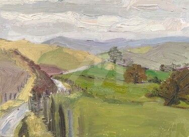 Painting titled "Road under the Clwy…" by Georgina Rey, Original Artwork, Oil