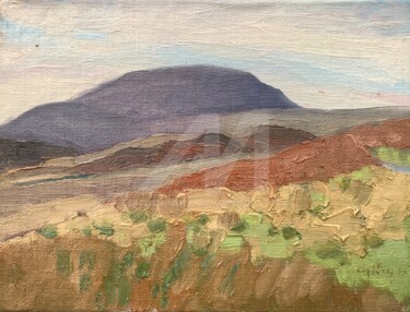 Painting titled "Druid, Corwen, N. W…" by Georgina Rey, Original Artwork, Oil Mounted on Wood Panel