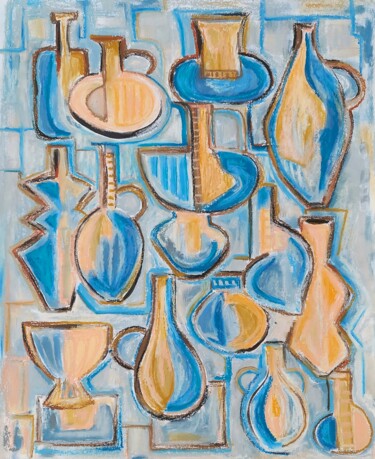 Pintura intitulada "The music of shapes…" por Yulia Domina, Obras de arte originais, Acrílico