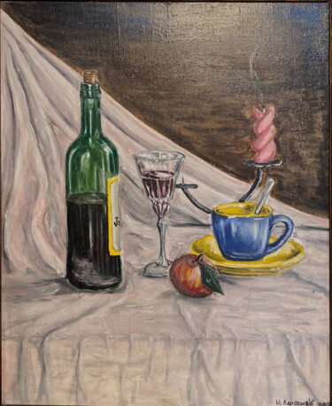 Ζωγραφική με τίτλο "Still Life with Win…" από Karolina Kaniewska, Αυθεντικά έργα τέχνης, Ακρυλικό Τοποθετήθηκε στο Ξύλινο φο…