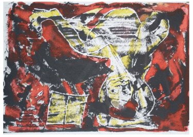 绘画 标题为“La lecture rouge et…” 由Jean-Louis Brunati, 原创艺术品, Linocuts