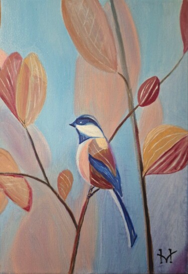 Peinture intitulée "Birdie" par Nadya Vi, Œuvre d'art originale, Huile