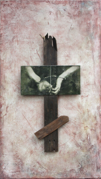 "HEAVY CROSS" başlıklı Tablo Gilberto Borghesi tarafından, Orijinal sanat, Pigmentler Ahşap panel üzerine monte edilmiş