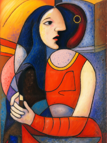 Artes digitais intitulada "Personnage abstrait…" por Pacôme Coquet, Obras de arte originais, Imagem gerada por IA Montado em…