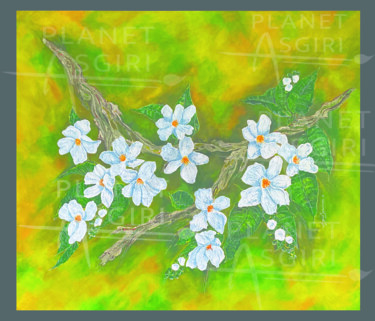 Ζωγραφική με τίτλο "Godapara Mal" από Asgiri Seneviratne, Αυθεντικά έργα τέχνης, Ακρυλικό