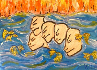 Malarstwo zatytułowany „Deeply concerned” autorstwa Valeria Pogliani (V.P.), Oryginalna praca, Akryl