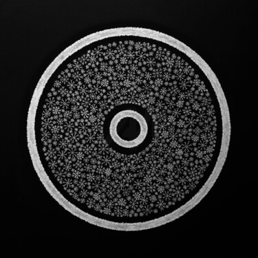 "Organic' A3 Snowfla…" başlıklı Tablo Artem Smirnov tarafından, Orijinal sanat, Jel kalem Ahşap panel üzerine monte edilmiş