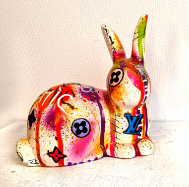 Γλυπτική με τίτλο "sculpture lapin pop…" από Pvettese, Αυθεντικά έργα τέχνης, Σπρέι βαφής