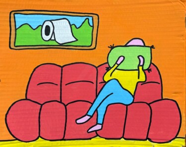 Peinture intitulée "La douceur d'un cou…" par Mou, Œuvre d'art originale, Gouache