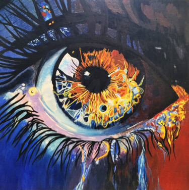 Картина под названием "Metaphysical Eye wi…" - Наталья Поповцева, Подлинное произведение искусства, Акрил
