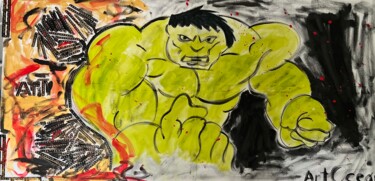 Malerei mit dem Titel "The Hulk" von Artocean, Original-Kunstwerk, Acryl