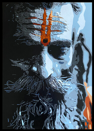 Malerei mit dem Titel "MEDITATION" von Christelle Riffet (Céhère), Original-Kunstwerk, Acryl Auf Karton montiert