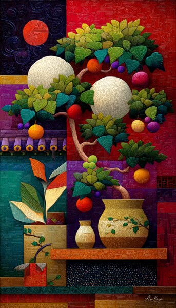 Digital Arts titled "bonsai tree" by Antonella Brandmann, Original Artwork, 2D Digital Work