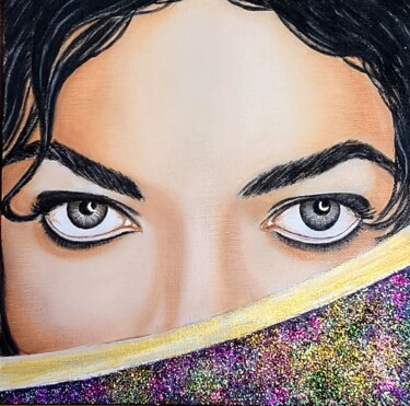 Pintura titulada "MICHAEL JACKSON FOR…" por Carmen G. Junyent, Obra de arte original, Acrílico Montado en Otro panel rígido
