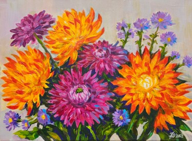 "Flowers of November" başlıklı Tablo Annie Dove tarafından, Orijinal sanat, Akrilik Ahşap Sedye çerçevesi üzerine monte edil…