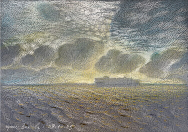 Drawing titled "Container ship." by Irene Vlassova, Original Artwork, Pencil