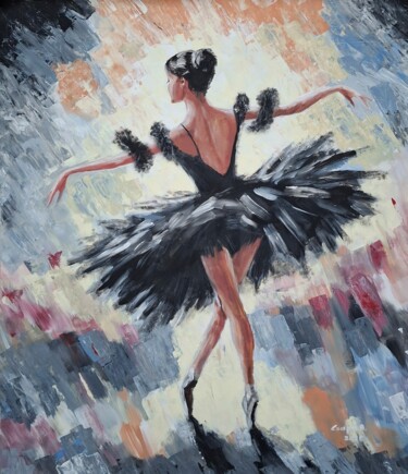 Painting titled "Ballerina in black…" by Aniart, Original Artwork, Acrylic