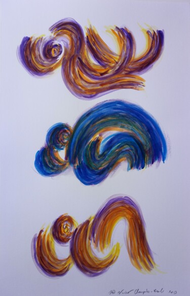 Peinture intitulée "Recline (Aqua - 19…" par Vincent Champion-Ercoli, Œuvre d'art originale, Aquarelle