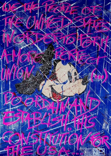 Collages titulada "American Way Of Life" por Klp, Obra de arte original, Acrílico Montado en Bastidor de camilla de madera