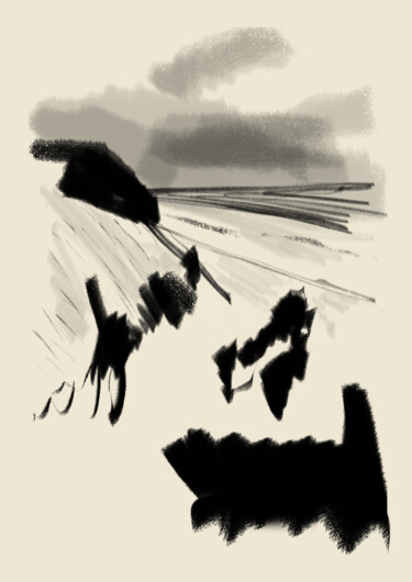 Digital Arts με τίτλο "Aan de Belgische ku…" από Isabelle Van Brussel, Αυθεντικά έργα τέχνης, Ψηφιακή ζωγραφική